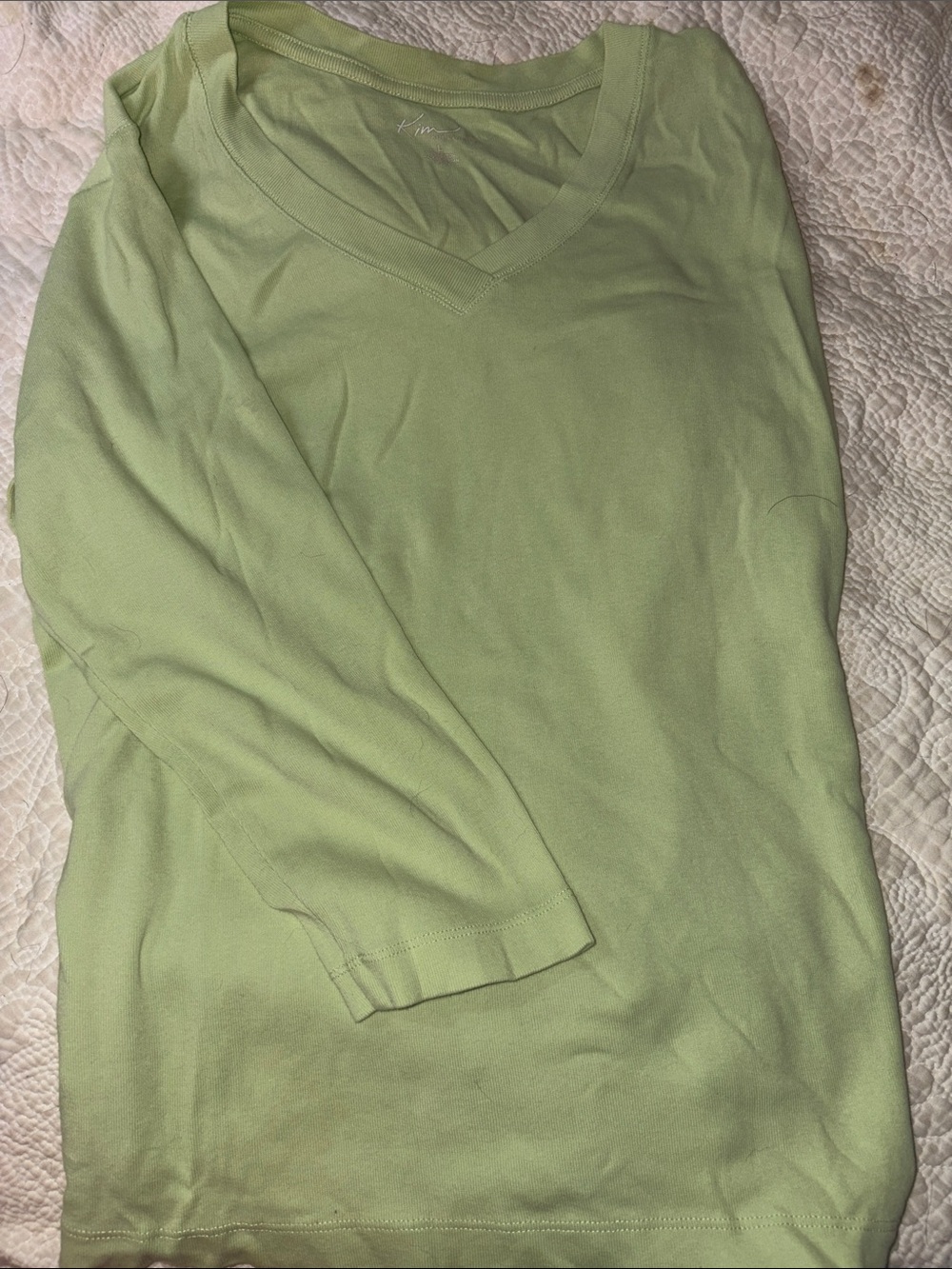 Kim Rogers Light Lime V-Neck Tee